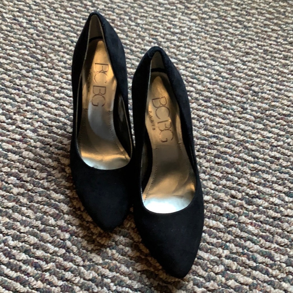 BCBG Paris Black Suede Heels